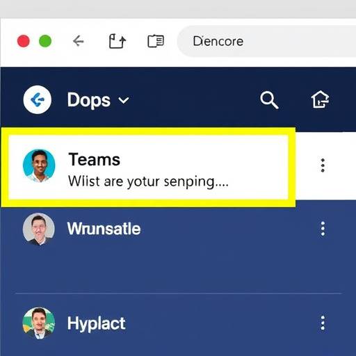Screen reader highlighting text in Teams